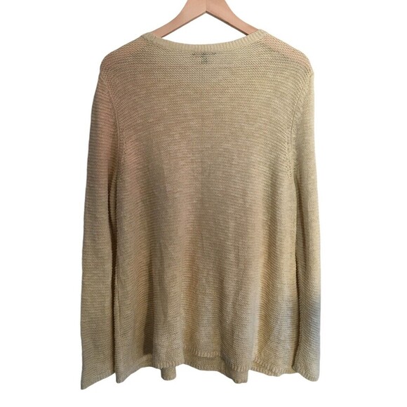 Eileen Fisher Sweater Women's Size XL Yellow Linen Cotton Blend Stretch - Picture 4 of 5